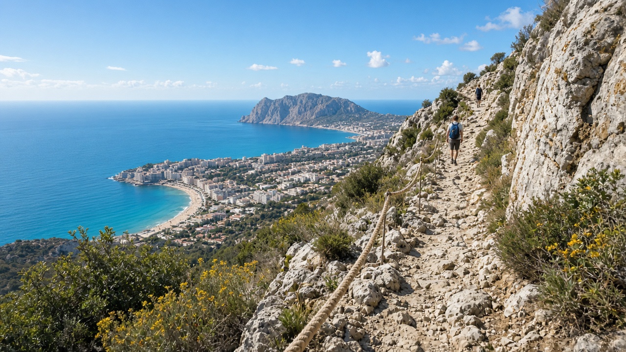 Sendero de subida al Pe&ntilde;&oacute;n de Ifach en Calpe